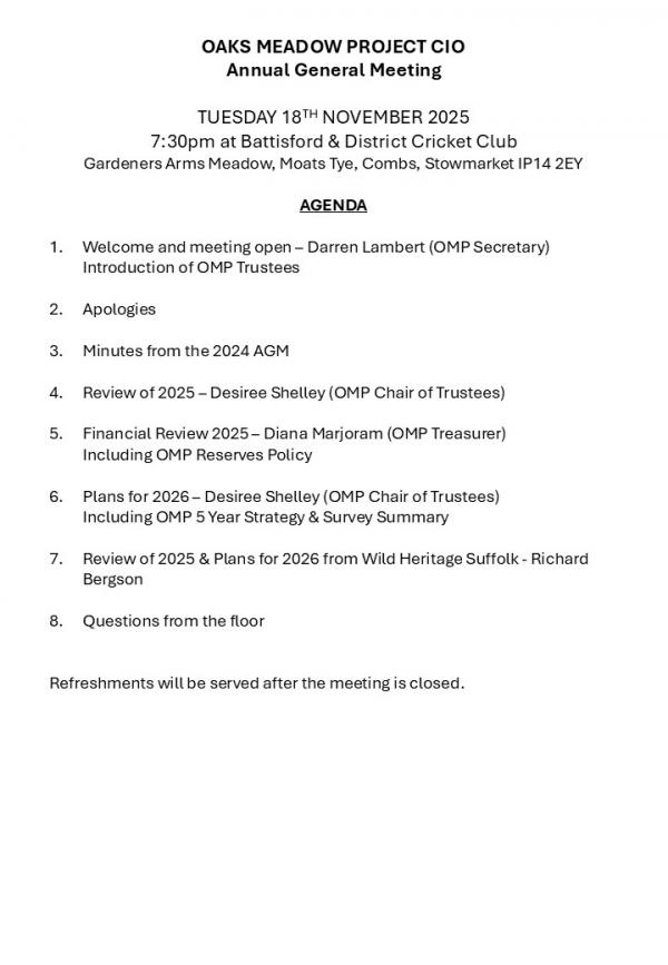OMP AGM Agenda 2025